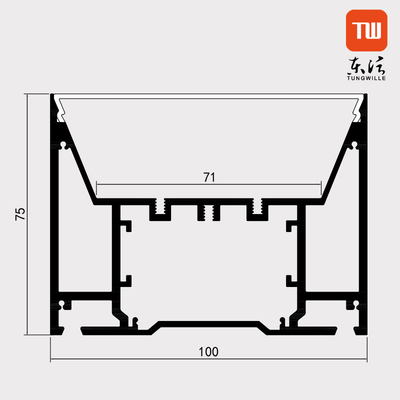 100mm x 75mm приостанавливанный серебр профиля СИД алюминиевый для кино кухонного шкафа