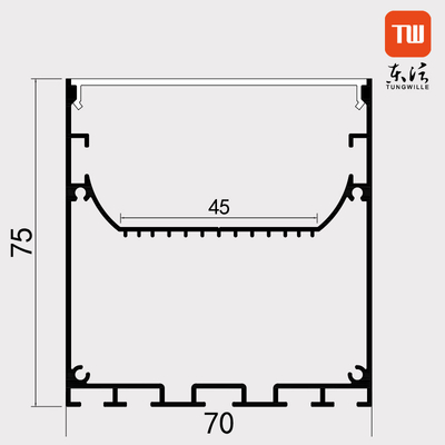 70×75mm приостанавливанный канал профиля СИД анодировал материал алюминиевого сплава 6063