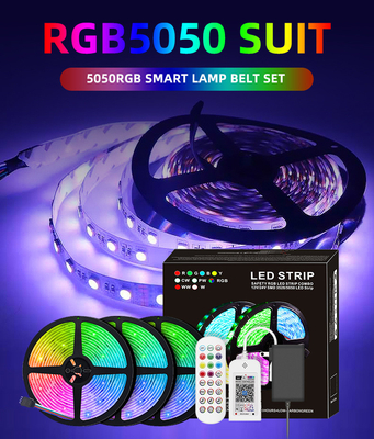12V 5050 RGB света прокладки СИД 10 метров с удаленным управлением времени IP20